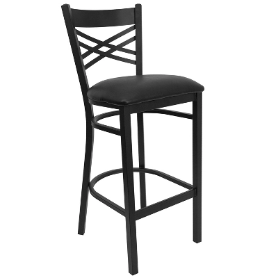 Flash Furniture Black ''X'' Back Metal Restaurant Barstool 12 Flash Furniture Black ''X'' Back Metal Restaurant Barstool - Image 10