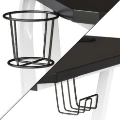 Emma And Oliver Professional Gaming Ergonomic Desk With Cup Holder And Headphone Hook -Homcom Crosley Shop GUEST c0581127 366e 44cb 8230 04ef8fd0351c