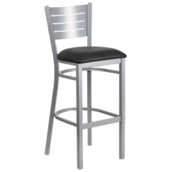Flash Furniture Silver Slat Back Metal Restaurant Barstool -Homcom Crosley Shop GUEST c058ee0d 5540 449c b911 3f8b2124549e