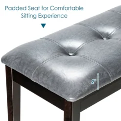 Costway Upholstered Dining Bench W/Padded Seat For Kitchen Bedroom Entryway Grey -Homcom Crosley Shop GUEST c1237eb0 4b92 4f56 9923 91d6fd967a16