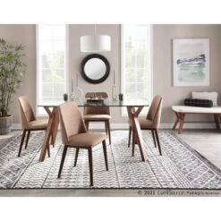 42" Folia Bench Polyester/Wood Walnut/Cream - LumiSource -Homcom Crosley Shop GUEST c129f4e8 4e99 4a54 9738 9a6c886b547d