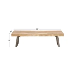 Natural Solid Wood Bench Light Brown - Olivia & May -Homcom Crosley Shop GUEST c1f4c117 54c0 49b5 b1cb 2554b5d5d52b
