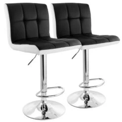 Elama 2 Piece Faux Leather Tufted Bar Stool Set -Homcom Crosley Shop GUEST c29ca64f 2c89 4f4a b9cf 22562ed864bb