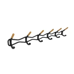 Safco Family Coat Rack Black 6 Hooks Steel 4257BL