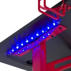 Conqueror Gaming Desk With Led Lights Black And Red - CorLiving -Homcom Crosley Shop GUEST c3a60da3 203c 4263 a868 41bf2e06c754
