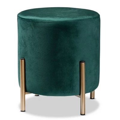 Thurman Velvet Metal Ottoman - Baxton Studio 12 Thurman Velvet Metal Ottoman - Baxton Studio - Image 10