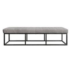 Danes Tufted Bench With Iron Legs - Finch -Homcom Crosley Shop GUEST c4c7674b 49bb 4d71 b9bb 3895f833a79c