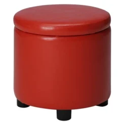 Designs4Comfort Round Accent Storage Ottoman - Breighton Home -Homcom Crosley Shop GUEST c5106025 e064 4b91 a1a7 315d6d8772cb