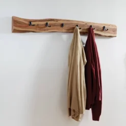 48" Hairpin Live Edge Wood Bench With Coat Hook Set Natural - Alaterre Furniture -Homcom Crosley Shop GUEST c5255e00 cf2a 4222 a26e 73cf2952abc5