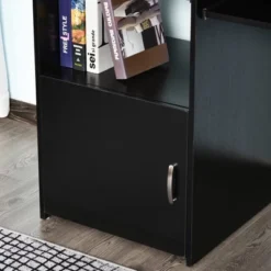 HOMCOM Computer Desk With Sliding Keyboard & Storage Shelves, Cabinet And Drawer, Home Office Gaming Table Workstation, Black Wood Grain -Homcom Crosley Shop GUEST c5414493 e4e6 4e39 9266 ffdb64554176