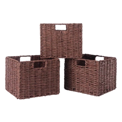22.05" 4pc Milan Storage Hall Bench With Baskets Walnut - Winsome 8 22.05" 4pc Milan Storage Hall Bench With Baskets Walnut - Winsome - Image 6