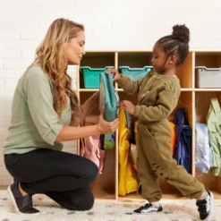 ECR4Kids Streamline 5-Section Toddler Coat Locker, Classroom Furniture, Natural -Homcom Crosley Shop GUEST c65c34d5 bc89 4027 86ac fdebce854a0f