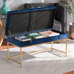 Aliana Metal Large Ottoman Navy Blue/Gold - Baxton Studio 16 Aliana Metal Large Ottoman Navy Blue/Gold - Baxton Studio -Homcom Crosley Shop GUEST c6724e80 cc51 4033 bde8 4ba515eeba2a