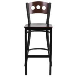 Emma And Oliver Black Decorative 3 Circle Back Metal Restaurant Dining Barstool -Homcom Crosley Shop GUEST c7a9b4c1 a747 4f8a bdfe fdfd1ef628bb