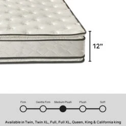 Continental Sleep, 12-Inch Medium Firm Pillow Top Heavier Pocket Coil Spring Hybrid Mattress -Homcom Crosley Shop GUEST c8297332 31d5 4842 8c87 82ed484568c8