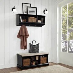 2pc Brennan Entryway Bench And Shelf Set - Crosley -Homcom Crosley Shop GUEST c8dac65c cd85 4768 876e 76217e51390e