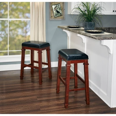 Kennedy Backless Barstool Wood - Linon 5 Kennedy Backless Barstool Wood - Linon - Image 3