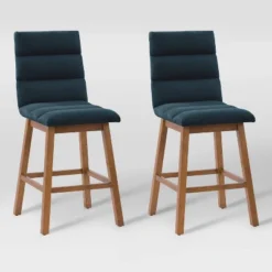 Set Of 2 Boston Channel Tufted Fabric Barstools - CorLiving -Homcom Crosley Shop GUEST c9d5262d 4157 4263 a20f cba7623c4970
