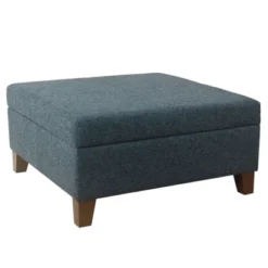 32" Luxury Square Storage Ottoman Textured Navy - HomePop -Homcom Crosley Shop GUEST cb0c4d41 4e96 4c3c 9755 a8f30a05d547