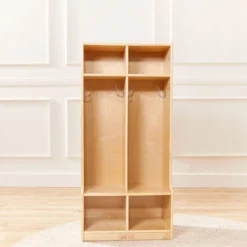 ECR4Kids 2-Section Coat Locker With Bench, Classroom Furniture, Natural -Homcom Crosley Shop GUEST cb96c2e1 665a 4c1e af34 2c3de8cd9885