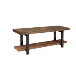 48" Pomona Solid Wood And Metal Entryway Bench Brown - Alaterre Furniture -Homcom Crosley Shop GUEST cb975bc3 2ca0 43de aad9 177d60bf9d25