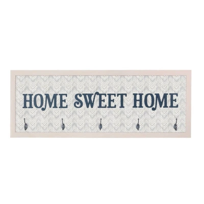 5 Hook Home Sweet Home Framed Coat Rack White - American Art Decor 7 5 Hook Home Sweet Home Framed Coat Rack White - American Art Decor - Image 5