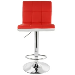 Elama 2 Piece Faux Leather Tufted Bar Stool Set