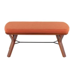 42" Folia Bench Polyester/Wood Walnut/Orange - LumiSource 10 42" Folia Bench Polyester/Wood Walnut/Orange - LumiSource -Homcom Crosley Shop GUEST ccbcabdd 3cec 43a1 88df bf12ed968b77