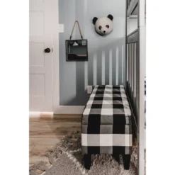 Large Decorative Storage Bench Black Plaid - HomePop 17 Large Decorative Storage Bench Black Plaid - HomePop -Homcom Crosley Shop GUEST cd084d66 f78b 4a9d bd8a 011eb4726f5b