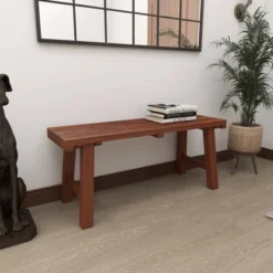 Mahogany Wood Bench Brown - Olivia & May -Homcom Crosley Shop GUEST cd191761 b7ee 4743 afd7 b3784cd7cde3