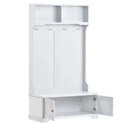 3-in-1 Design Hall Tree Entryway Bench With Shelves Cabinet And Four Hooks-ModernLuxe -Homcom Crosley Shop GUEST cd579b64 82d0 4796 a0ea d84aa0a239d2