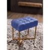 BirdRock Home Rectangular Tufted Blue Foot Stool Ottoman With Pale Gold Legs -Homcom Crosley Shop GUEST cd6d82d3 15ea 48ae 9659 7149336852a2