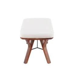 42" Folia Bench Polyester/Wood Walnut/Cream - LumiSource