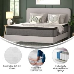 Merrick Lane Full Size 13" Euro Top Mattress In A Box With Hybrid Pocket Spring And Foam Design For Supportive Pressure Relief -Homcom Crosley Shop GUEST cde0ce1c 63ab 41e4 9aa0 c4ea3594a80c