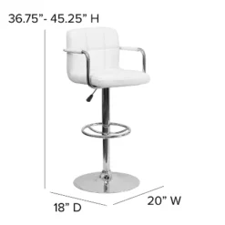 Flash Furniture Contemporary Quilted Vinyl Adjustable Height Barstool With Arms And Chrome Base -Homcom Crosley Shop GUEST ce90d23d c3bc 43c3 b43d 4f1f7de6c6fa
