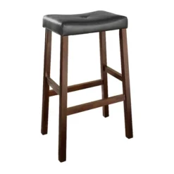 Set Of 2 29" Upholstered Saddle Seat Barstools Vintage Mahogany - Crosley -Homcom Crosley Shop GUEST cef6c2d7 c45a 468a a955 f40353d844f6