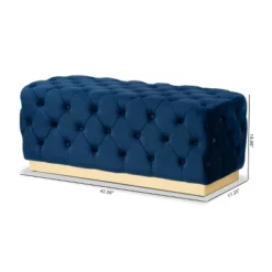 Corrine Velvet Fabric Upholstered And PU Ottoman Gold - Baxton Studio -Homcom Crosley Shop GUEST cefb7d08 efa4 471e a50f 9ea840f5e811