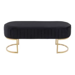 41" Demi Glam Pleated Bench - LumiSource -Homcom Crosley Shop GUEST cf3e752f f23d 4f4c 85cb 63b4efb1325f