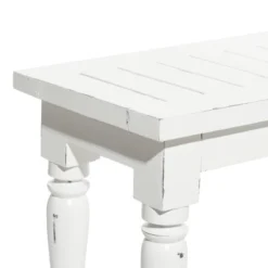 Farmhouse Long Wood Bench White - Olivia & May -Homcom Crosley Shop GUEST cf458b72 cb0c 4305 99fd 04dd93553c64