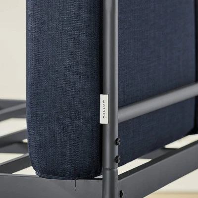 Maggie Metal Platform Bed With Upholstered Cushion Headboard - Mellow 8 Maggie Metal Platform Bed With Upholstered Cushion Headboard - Mellow - Image 6