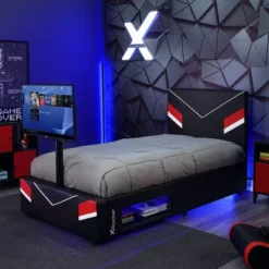 Orion ESports Gaming Bed Frame With TV Mount For TVs Up To 32" Black/Red - X Rocker 21 Orion ESports Gaming Bed Frame With TV Mount For TVs Up To 32" Black/Red - X Rocker -Homcom Crosley Shop GUEST cfcbd771 9dcc 40a8 8a52 fd8ccc6e9f9a
