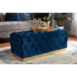 Corrine Velvet Fabric Upholstered And PU Ottoman Gold - Baxton Studio -Homcom Crosley Shop GUEST cff0ef9a 663f 4b8d 967d 547d0ee989b1