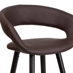 Flash Furniture Brynn Series 29'' High Contemporary Vinyl Rounded Back Barstool With Cappuccino Wood Frame -Homcom Crosley Shop GUEST d0225d7d e779 4add 8ce9 19ad8fa5f794