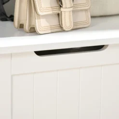 HOMCOM 3-In-1 Entryway Hall Tree With Storage Bench, Coat Rack With Four Hooks And Shoe Storage, White -Homcom Crosley Shop GUEST d1428af7 856f 45aa 98fe a54273c8fca8