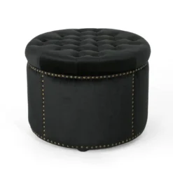 Tiernan Glam Velvet Tufted Ottoman - Christopher Knight Home -Homcom Crosley Shop GUEST d27f416e 8073 4278 9481 11a3f8e6c486