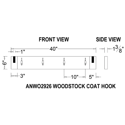 40" Woodstock Acacia Wood With Metal Coat Hook And Bench Set Brushed Driftwood - Alaterre Furniture 7 40" Woodstock Acacia Wood With Metal Coat Hook And Bench Set Brushed Driftwood - Alaterre Furniture - Image 5