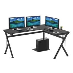 HOMCOM 61 Inch Modern Reversible L-Shaped Home Office Desk Computer Laptop Table Gaming Desk Corner Workstation With CPU Stand, Space Saving, Black 9 HOMCOM 61 Inch Modern Reversible L-Shaped Home Office Desk Computer Laptop Table Gaming Desk Corner Workstation With CPU Stand, Space Saving, Black -Homcom Crosley Shop GUEST d2cb1139 8296 4bae 8c9a 7d5596acbf37