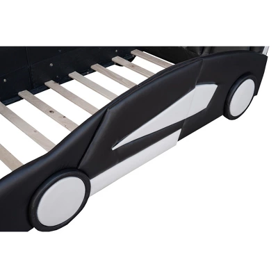 Twin Size Race Car-Shaped Platform Bed With Wheels-ModernLuxe 12 Twin Size Race Car-Shaped Platform Bed With Wheels-ModernLuxe - Image 10