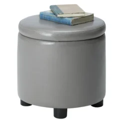 Designs4Comfort Round Accent Storage Ottoman - Breighton Home -Homcom Crosley Shop GUEST d3b71922 0c12 4390 8e00 88b9bfd0816e