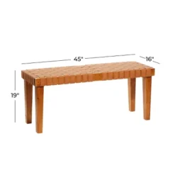 Rustic Birch Wood Bench Brown - Olivia & May -Homcom Crosley Shop GUEST d3fc9a58 0d78 4b28 a46b 067e6ea872ac